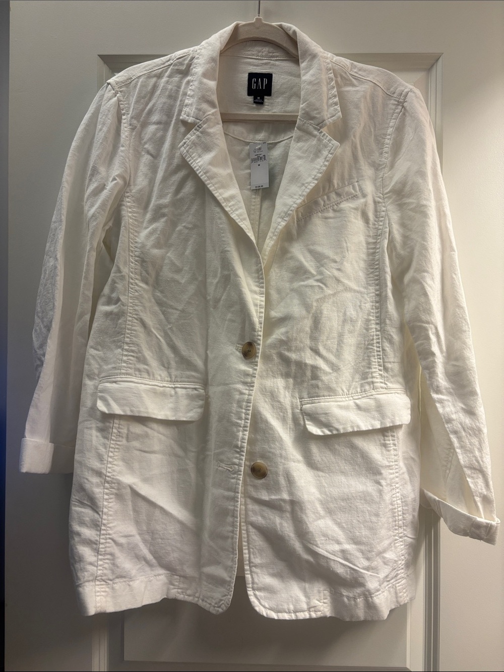 GAP Women's Off-White Single-Breasted Blazer